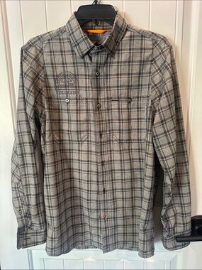 Orvis Gray Plaid Long-Sleeve Button-Down Shirt